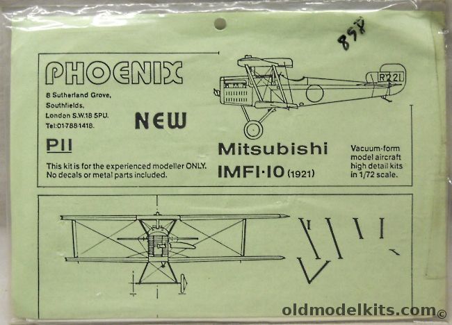 Phoenix 1/72 Mitsubishi IMFI-10 (1921) - Bagged, P11 plastic model kit